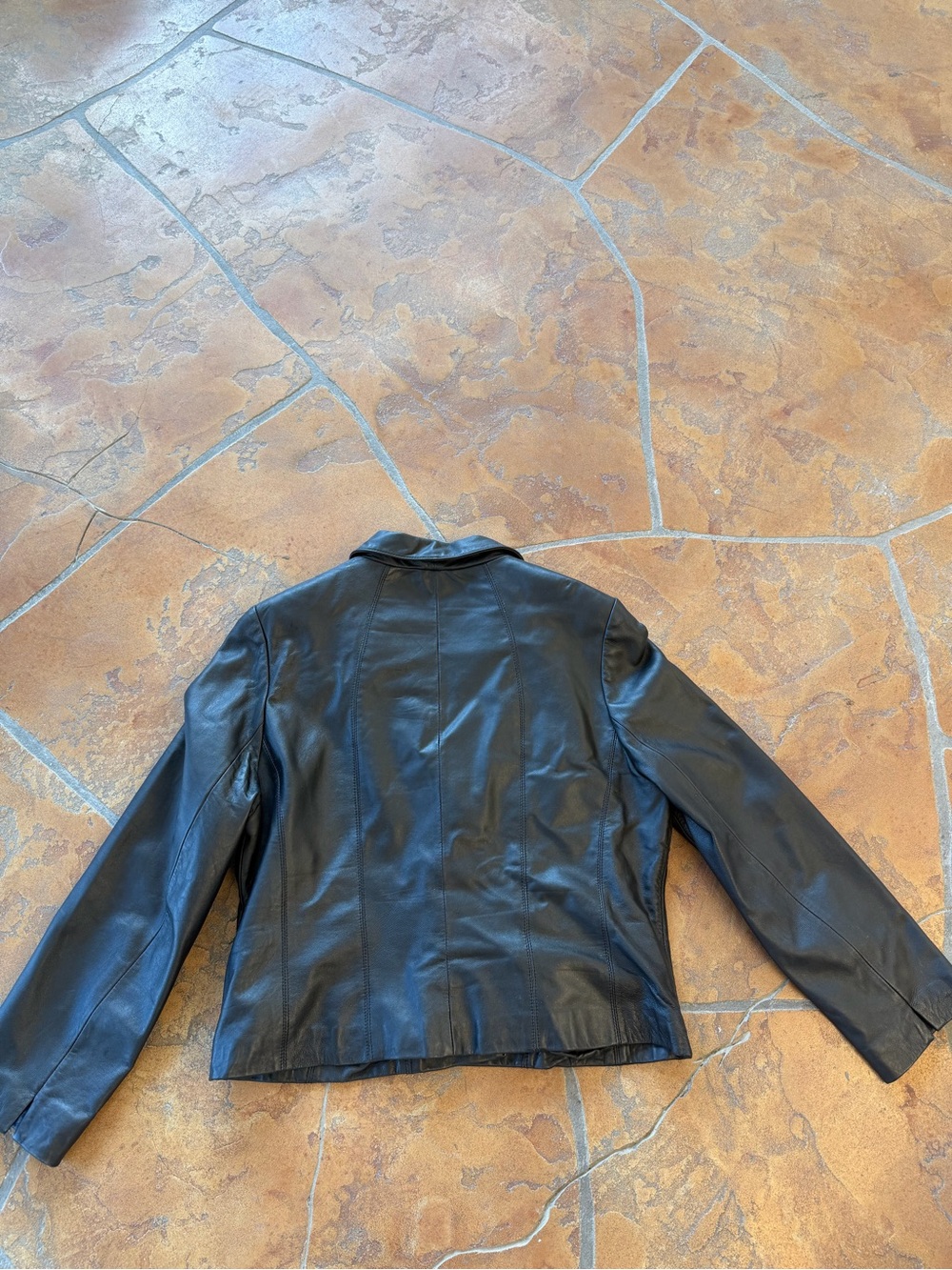 Croft & Barrow Women's Black Lambskin Genuine Leather Blazer jacket XL - Picture 2 of 7